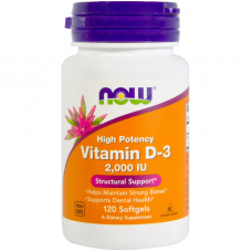 NOW Vitamin D-3 2000 ME 120 гелевых капсул								